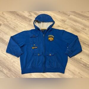 Vintage Coogi Embroidered Full Zip Hoodie Jacket Size 2X - EUC